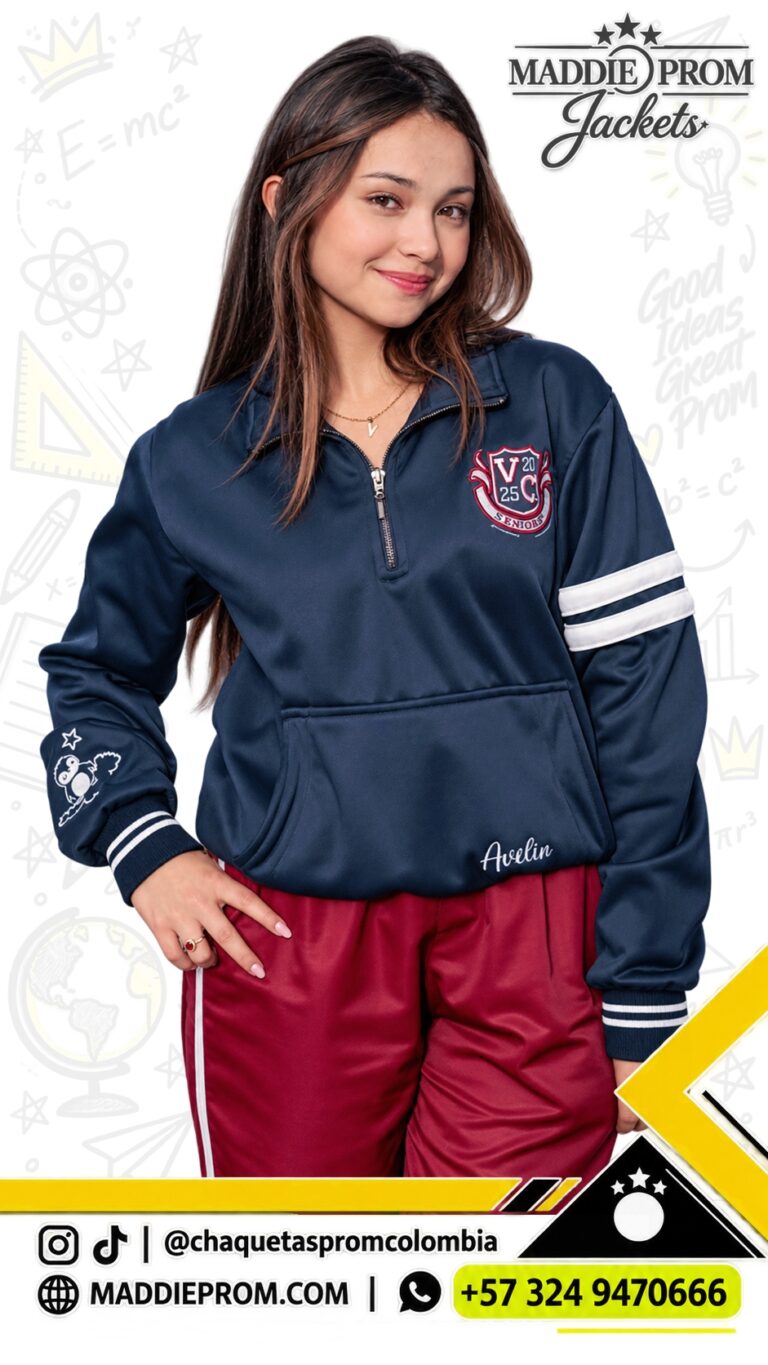 Buzo prom tipo polo con cremallera personalizado