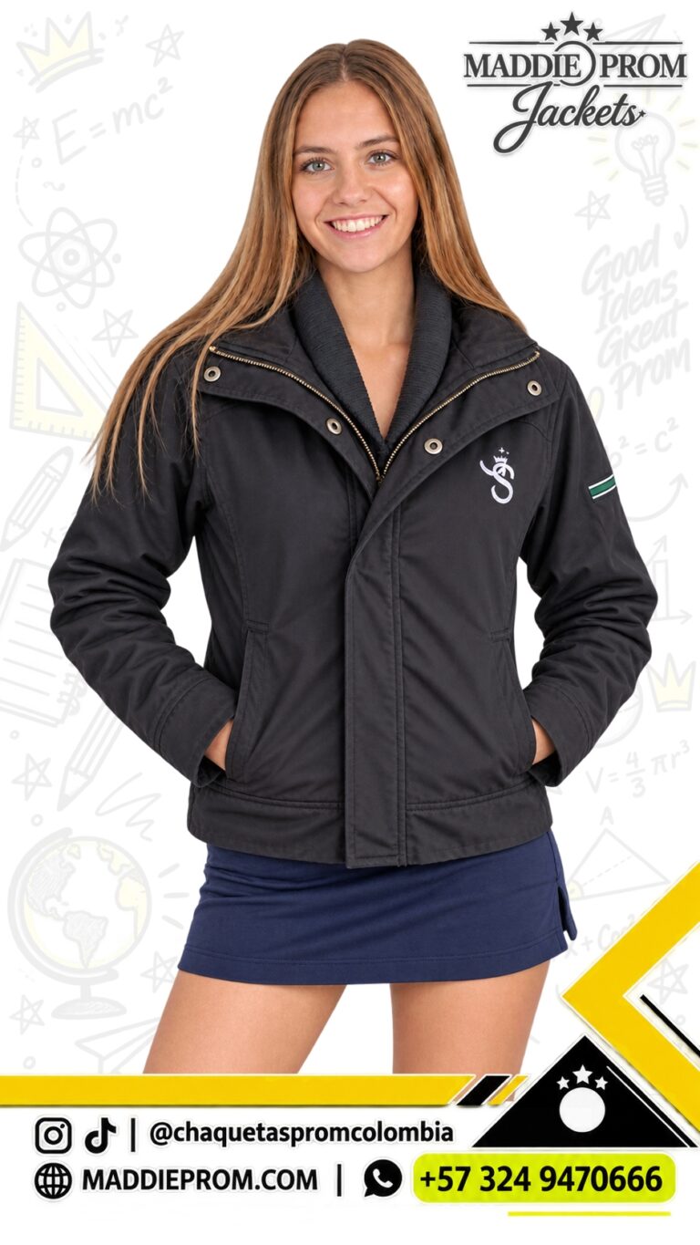 Chaqueta preppy con cuello bufanda personalizada