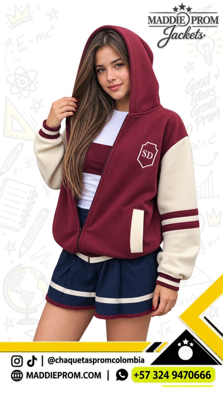 Chaqueta prom beisbolera de algodón con capota personalizada