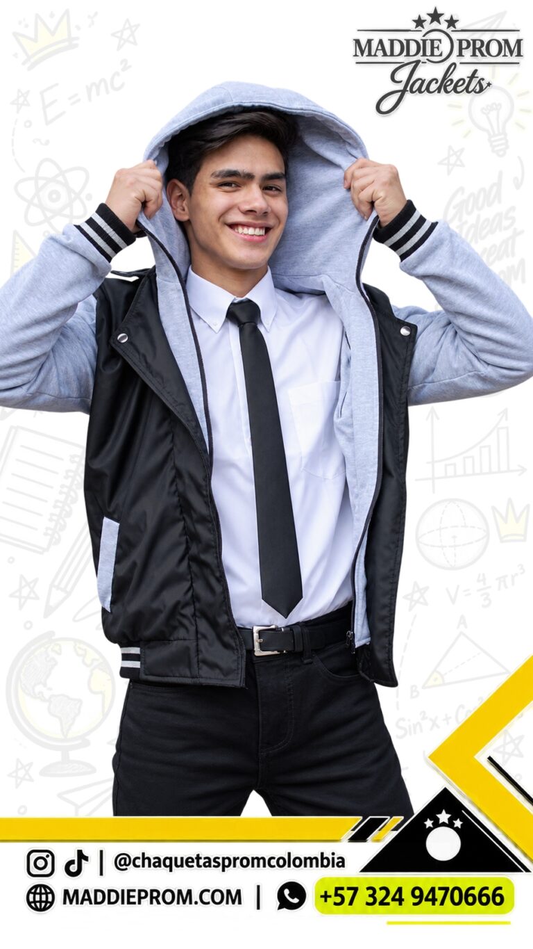 Chaqueta prom beisbolera con diseño de buzo falso